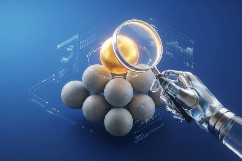 Illustration conceptuelle du stock picking : sélectionner la meilleure action parmi la multitude pour battre le marché.