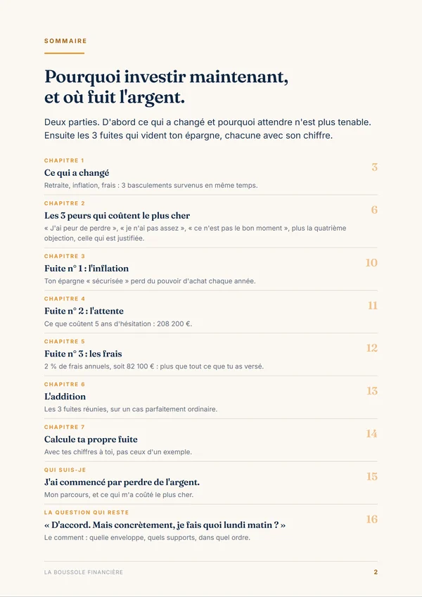 Le sommaire du guide